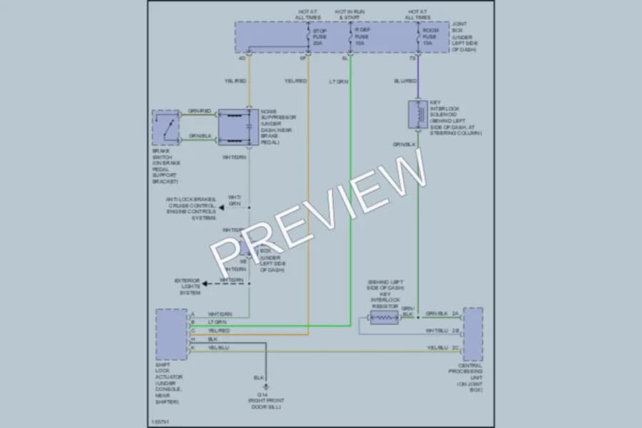 2002 Mazda Millenia Shift Interlocks wiring diagram preview
