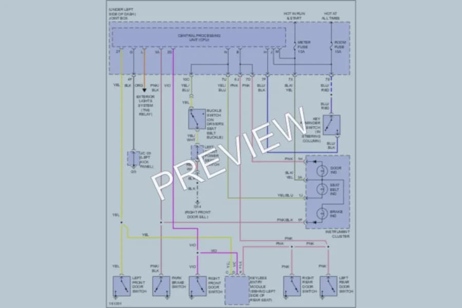 2002 Mazda Millenia Warning Systems wiring diagram preview