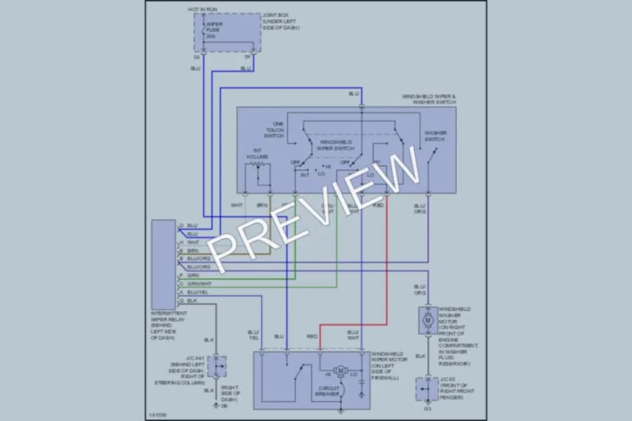 2002 Mazda Millenia Wiper Washer wiring diagram preview