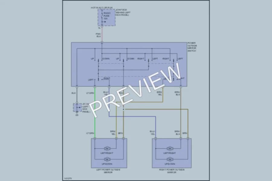 2002 Mazda Protege5 Power Mirrors wiring diagram preview