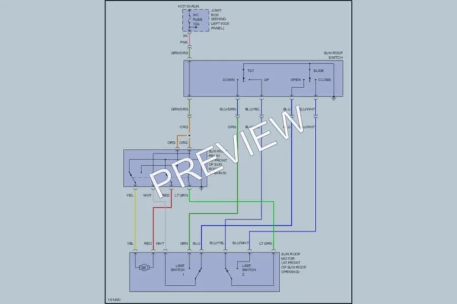 2002 Mazda Protege5 Power Top Sunroof wiring diagram preview