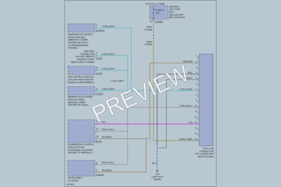 2002 Mazda Tribute Computer Data Lines wiring diagram preview
