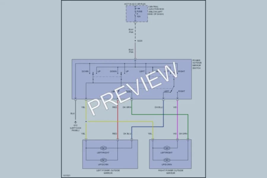 2002 Mazda Tribute Power Mirrors wiring diagram preview