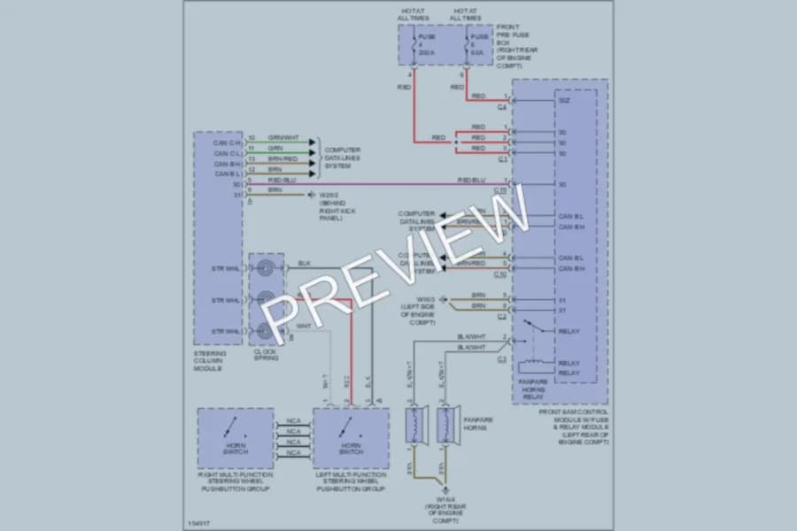 2002 MercedesBenz C240 Horn wiring diagram preview