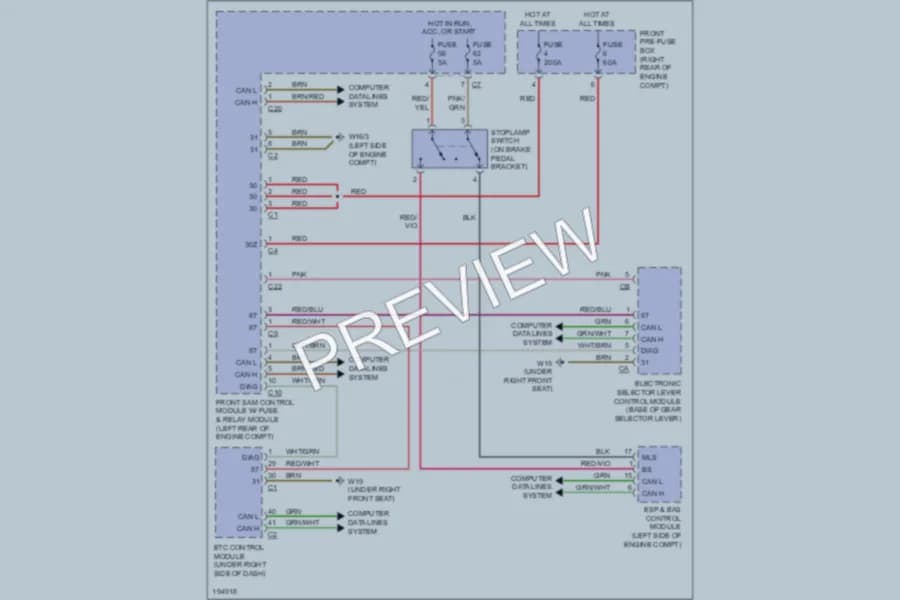 2002 MercedesBenz C240 Shift Interlock wiring diagram preview
