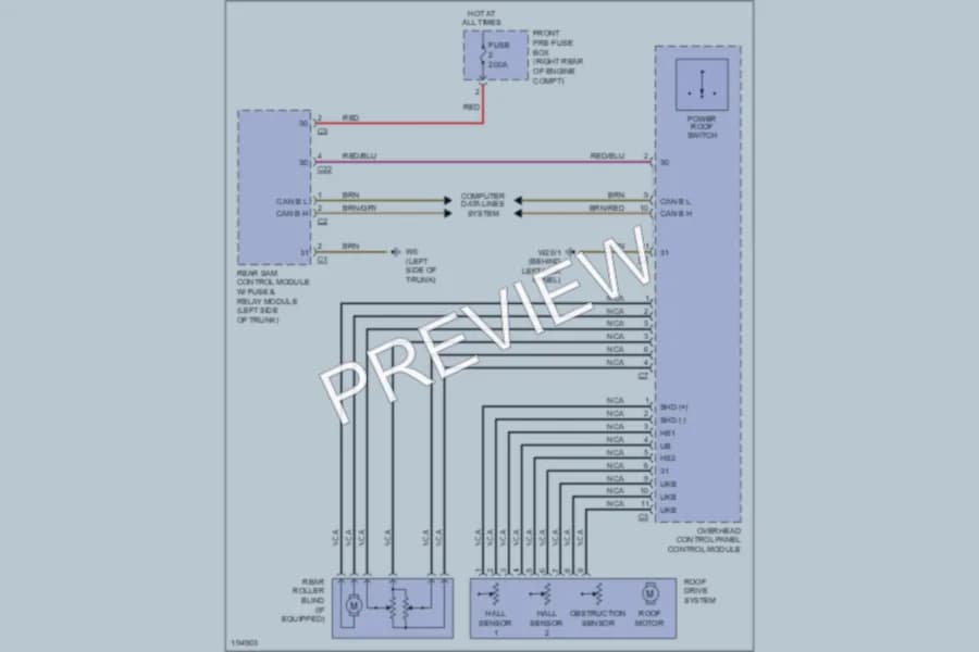 2002 MercedesBenz C320 Power Top Sunroof wiring diagram preview