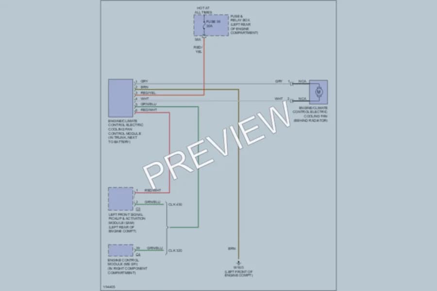 2002 MercedesBenz CLK320 Cooling Fan wiring diagram preview