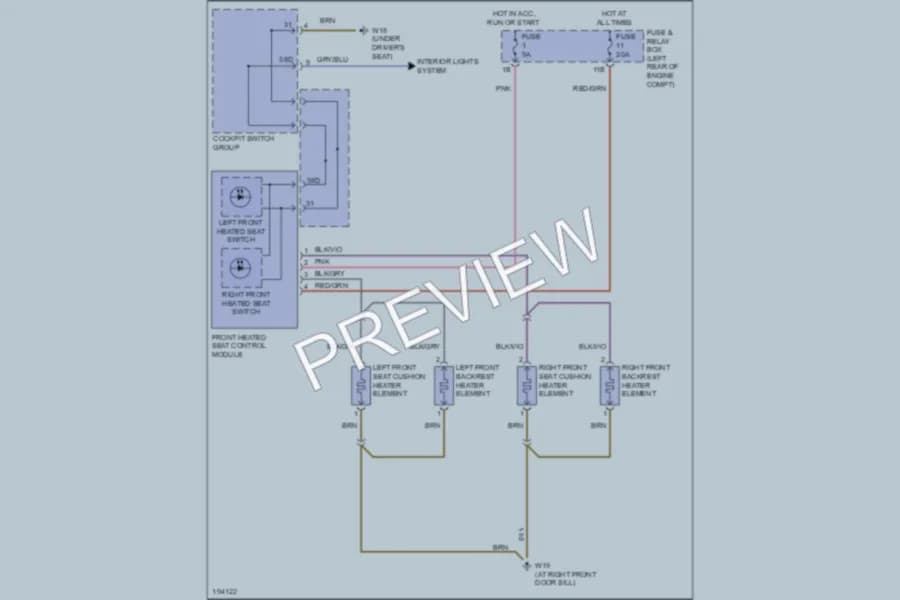 2002 MercedesBenz CLK320 Power Seats wiring diagram preview