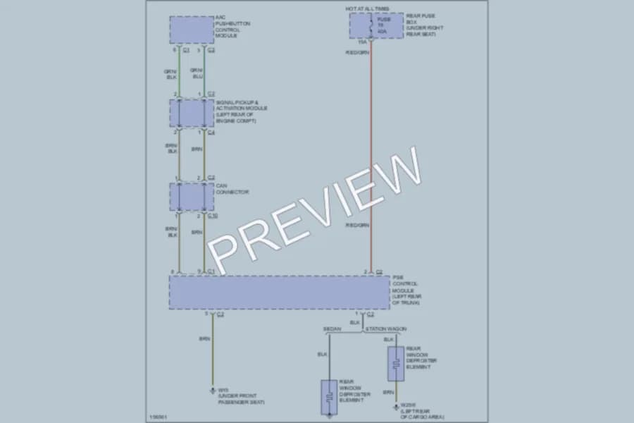 2002 MercedesBenz E320 Defoggers wiring diagram preview