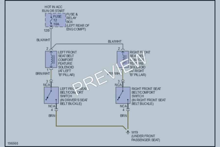 2002 MercedesBenz E320 Passive Restraints wiring diagram preview