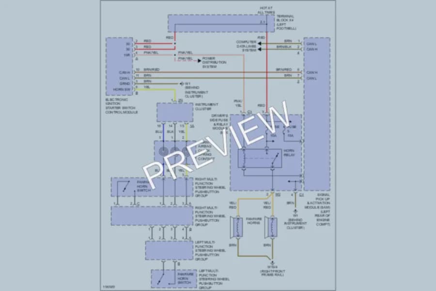 2002 MercedesBenz E430 Horn wiring diagram preview
