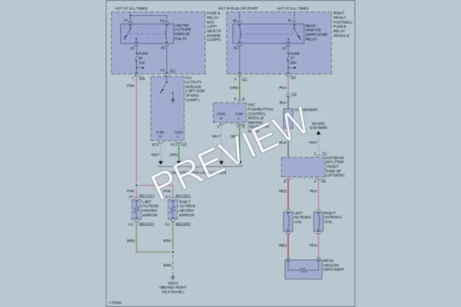 2002 MercedesBenz ML320 Defoggers wiring diagram preview