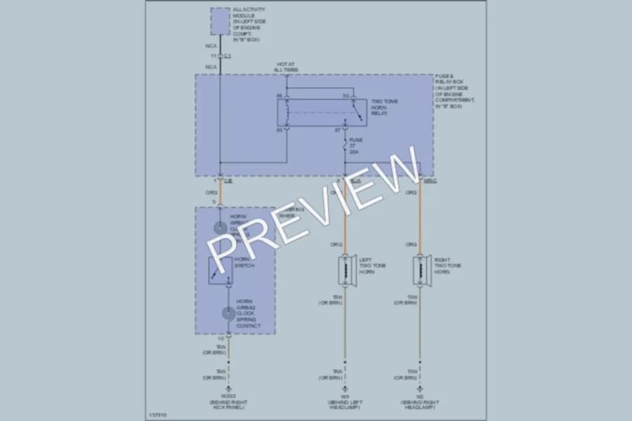 2002 MercedesBenz ML320 Horn wiring diagram preview