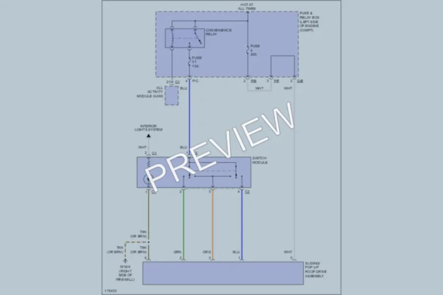 2002 MercedesBenz ML500 Power Top Sunroof wiring diagram preview