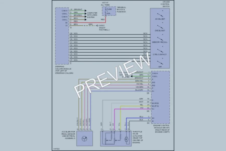 2002 MercedesBenz S500 Cruise Control wiring diagram preview