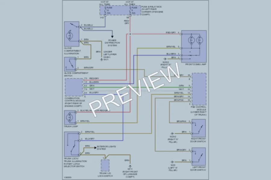 2002 MercedesBenz SLK320 Interior Lights wiring diagram preview