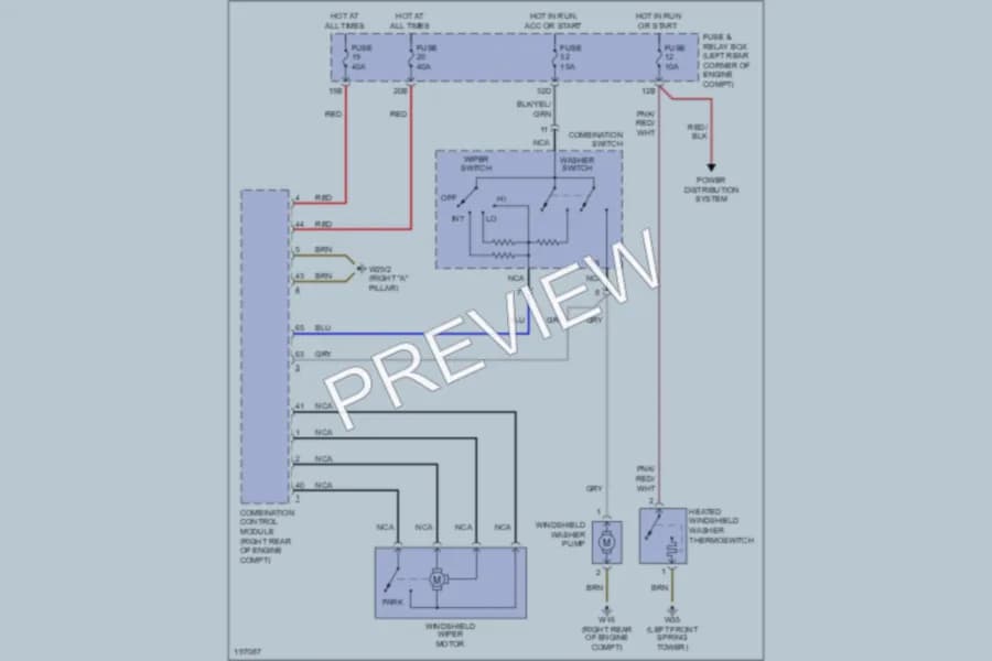 2002 MercedesBenz SLK320 Wiper Washer wiring diagram preview