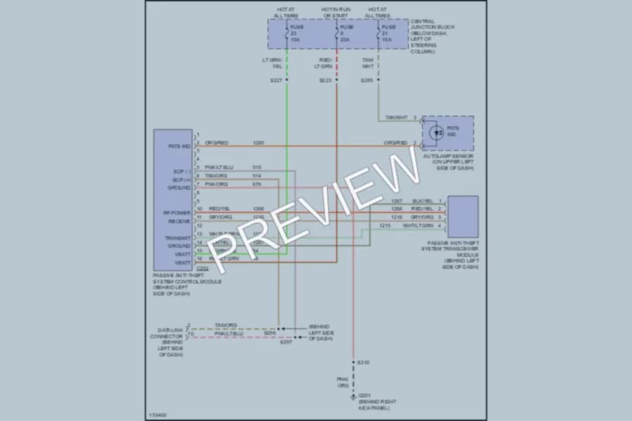 2002 Mercury GrandMarquis Anti Theft wiring diagram preview