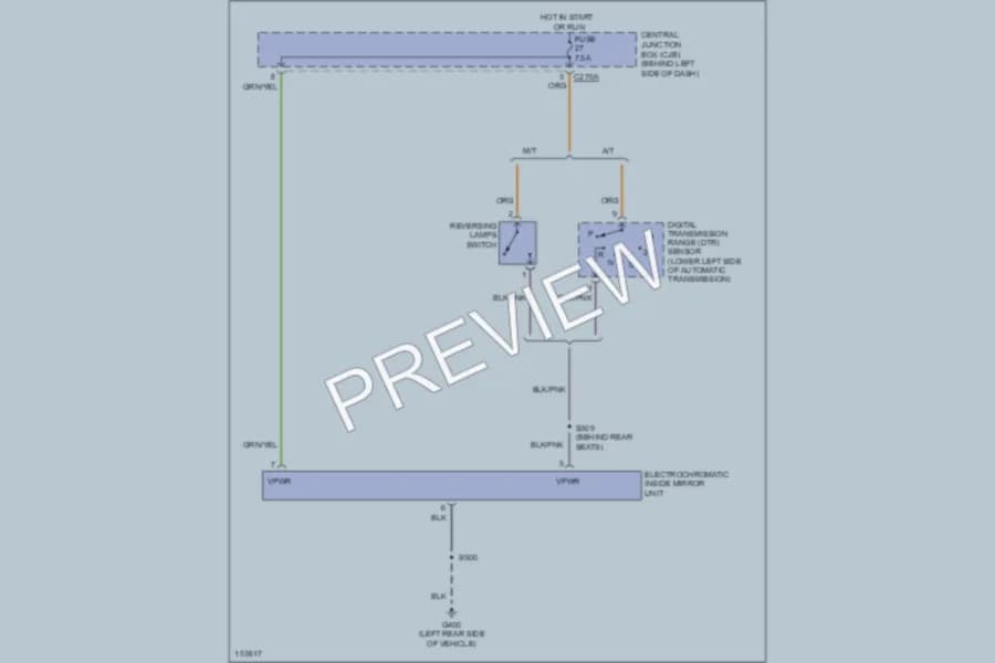 2002 Mercury Mountaineer Power Mirrors wiring diagram preview