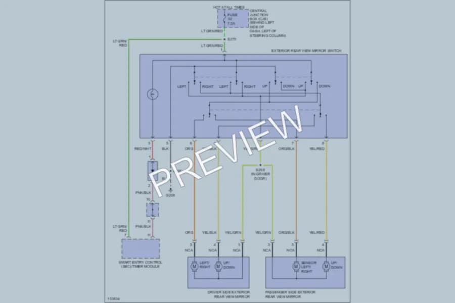 2002 Mercury Villager Power Mirrors wiring diagram preview