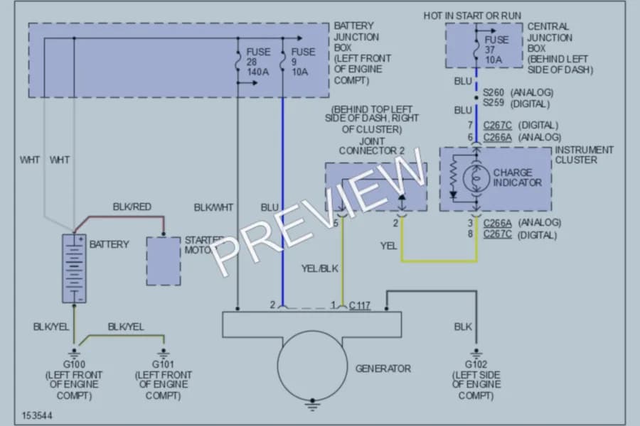 2002 Mercury Villager Starting Charging wiring diagram preview