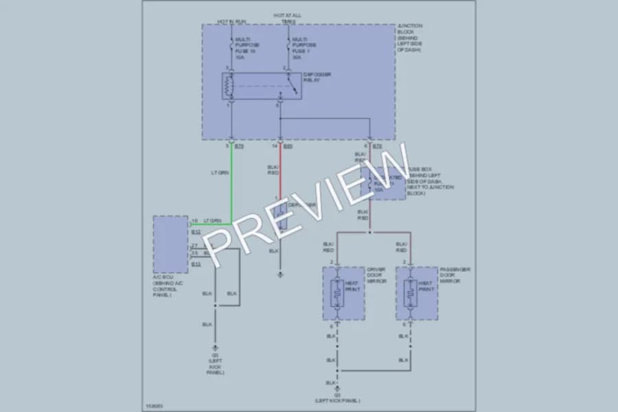 2002 Mitsubishi Diamante Defoggers wiring diagram preview