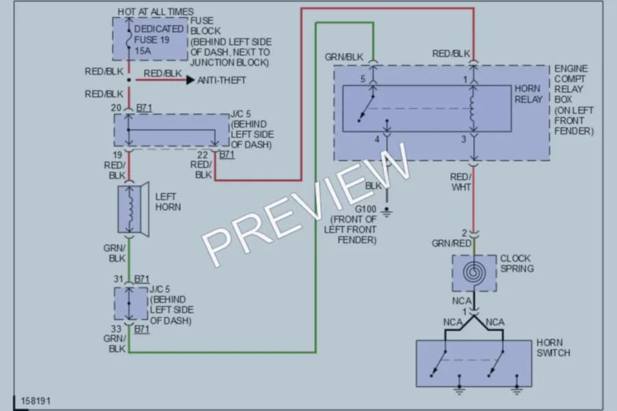 2002 Mitsubishi Diamante Horn wiring diagram preview