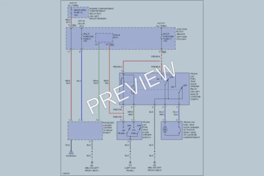 2002 Mitsubishi Diamante Trunk Tailgate Fuel Door wiring diagram preview