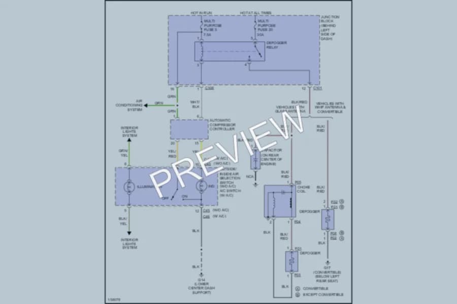 2002 Mitsubishi Eclipse Defoggers wiring diagram preview