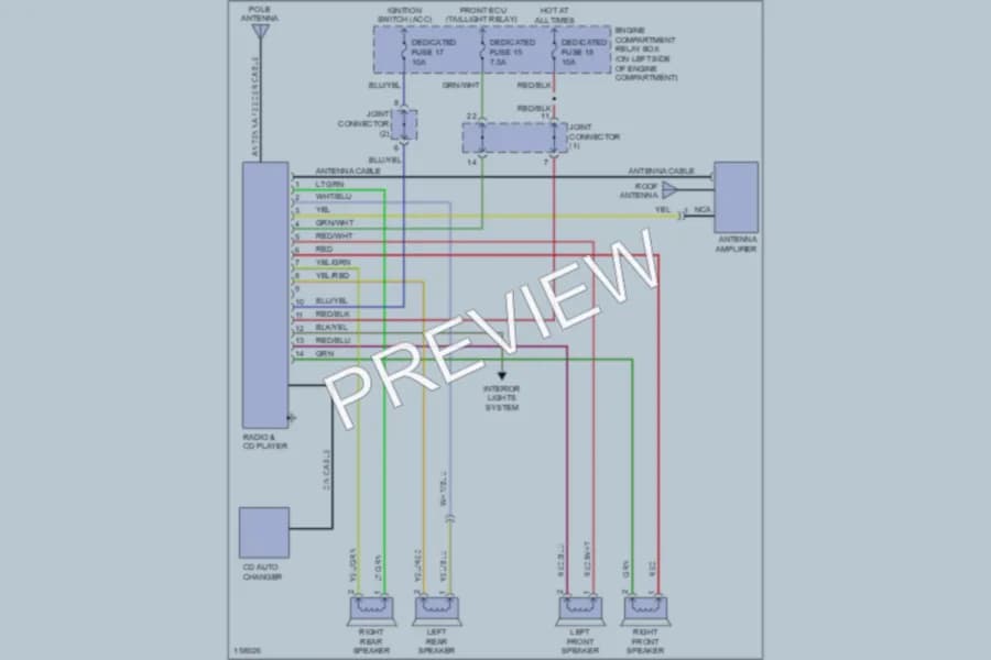 2002 Mitsubishi Lancer Radio wiring diagram preview