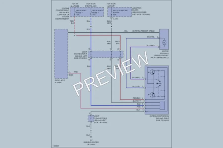 2002 Mitsubishi Montero Power Antenna wiring diagram preview