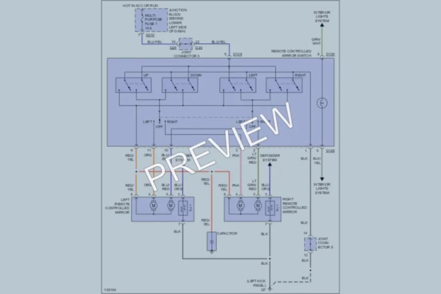 2002 Mitsubishi Montero Power Mirrors wiring diagram preview