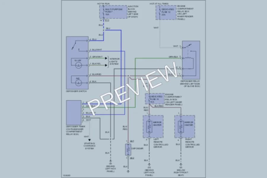 2002 Mitsubishi MonteroSport Defoggers wiring diagram preview