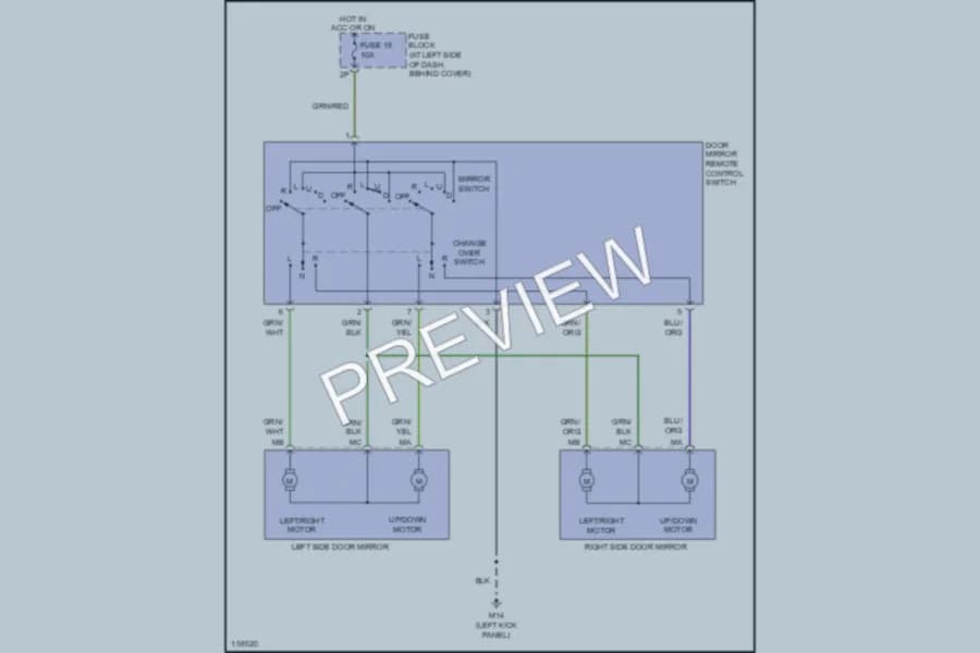 2002 Nissan Frontier Power Mirrors wiring diagram preview