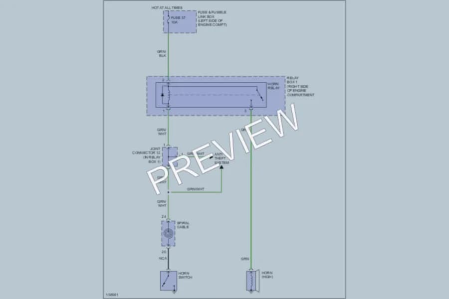 2002 Nissan Maxima Horn wiring diagram preview