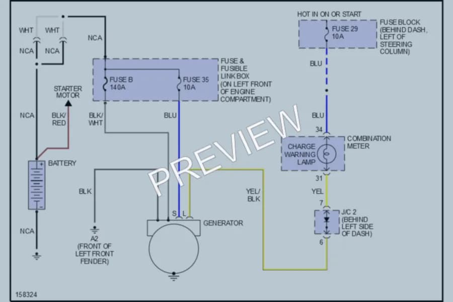 2002 Nissan Quest Starting Charging wiring diagram preview