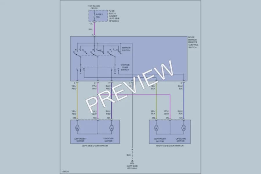 2002 Nissan Sentra Power Mirrors wiring diagram preview