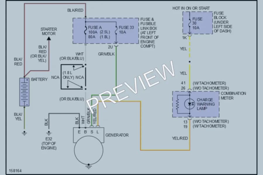 2002 Nissan Sentra Starting Charging wiring diagram preview