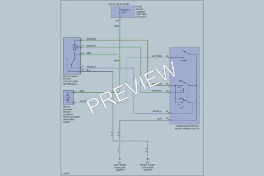 2002 Nissan Sentra Wiper Washer wiring diagram preview