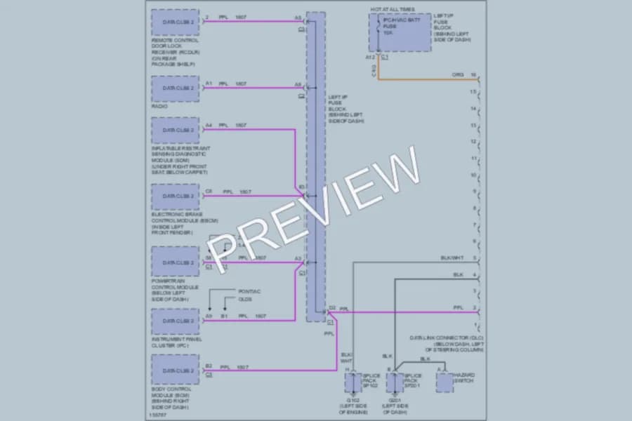 2002 Oldsmobile Alero Computer Data Lines wiring diagram preview