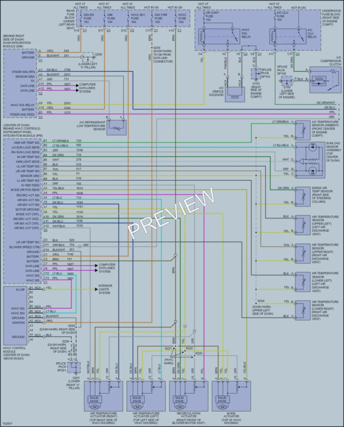 2002 Oldsmobile Aurora Air Conditioning wiring diagram preview