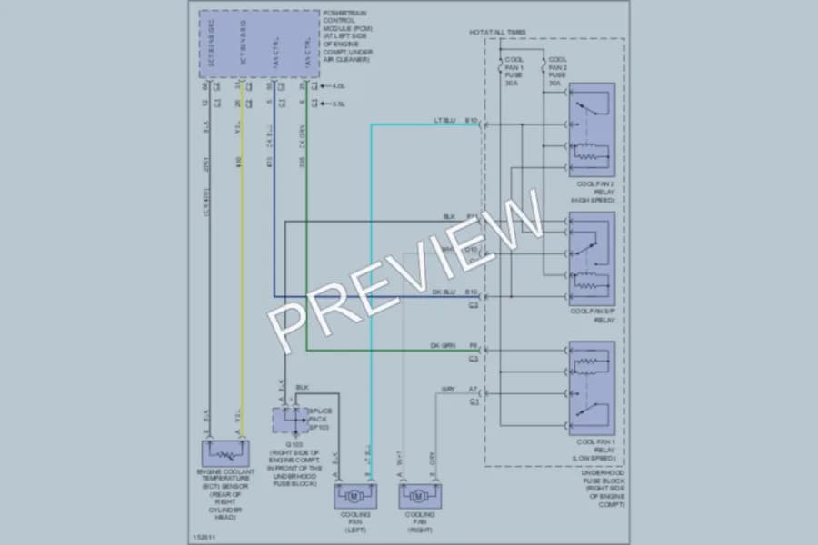 2002 Oldsmobile Aurora Cooling Fan wiring diagram preview