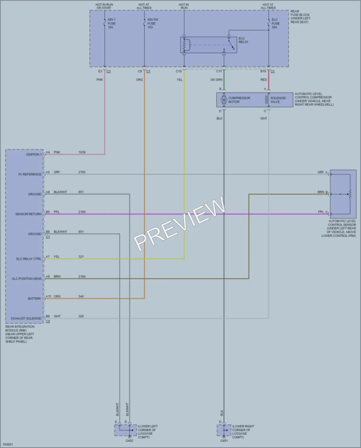 2002 Oldsmobile Aurora Electronic Suspension wiring diagram preview