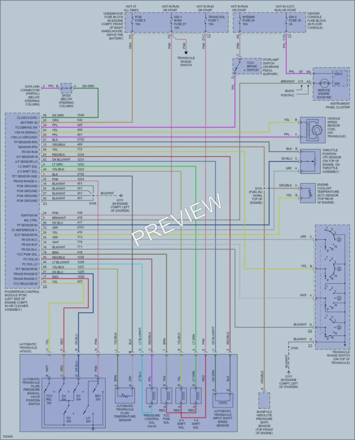 2002 Pontiac Aztek Transmission wiring diagram preview