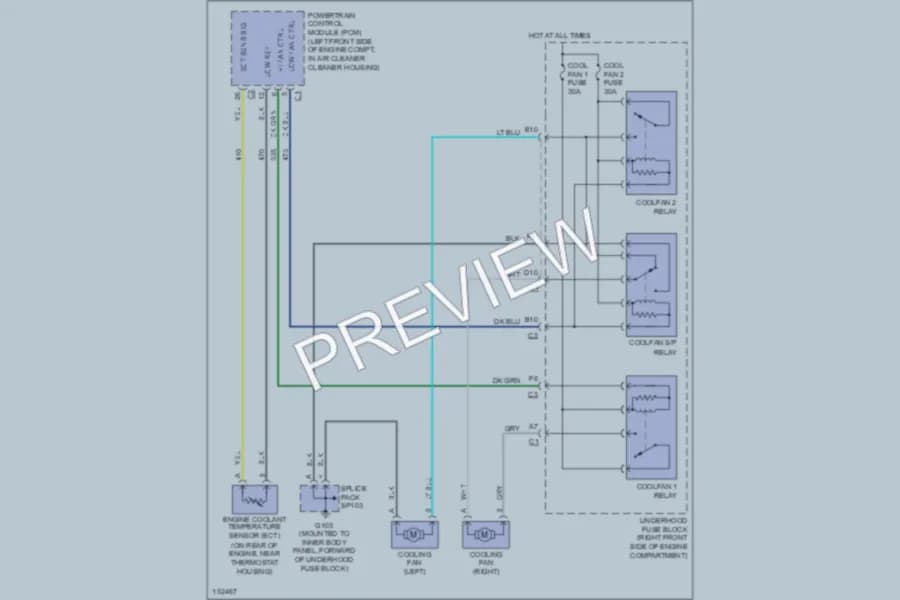 2002 Pontiac Bonneville Cooling Fan wiring diagram preview