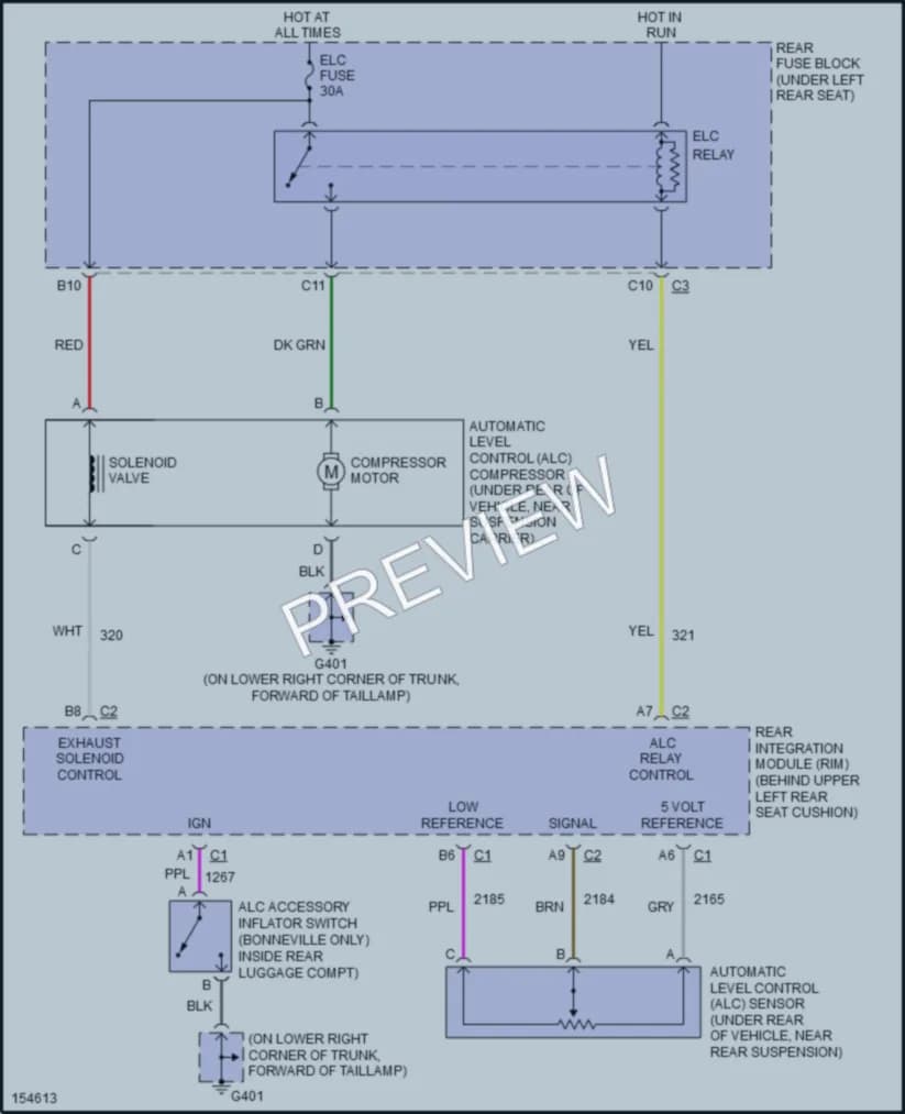 2002 Pontiac Bonneville Electronic Suspension wiring diagram preview