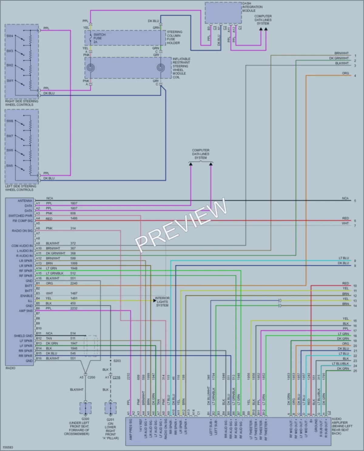 2002 Pontiac Bonneville Radio wiring diagram preview