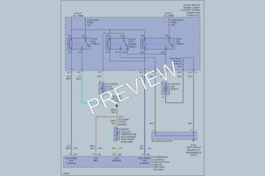 2002 Pontiac GrandAm Cooling Fan wiring diagram preview
