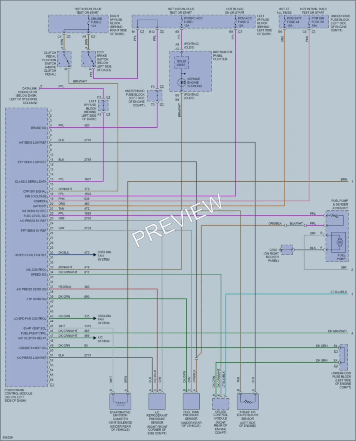 2002 Pontiac GrandAm Engine Performance wiring diagram preview