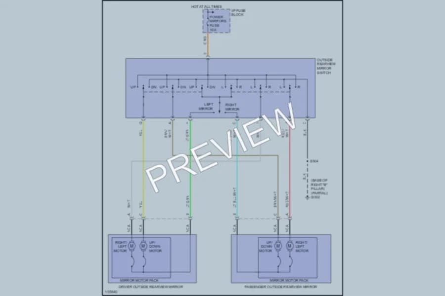 2002 Pontiac Montana Power Mirrors wiring diagram preview